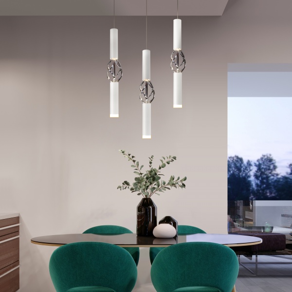 Світильник підвісний Strotskis Lance LED 8 Вт білий/хром 50191/1 (білий) 