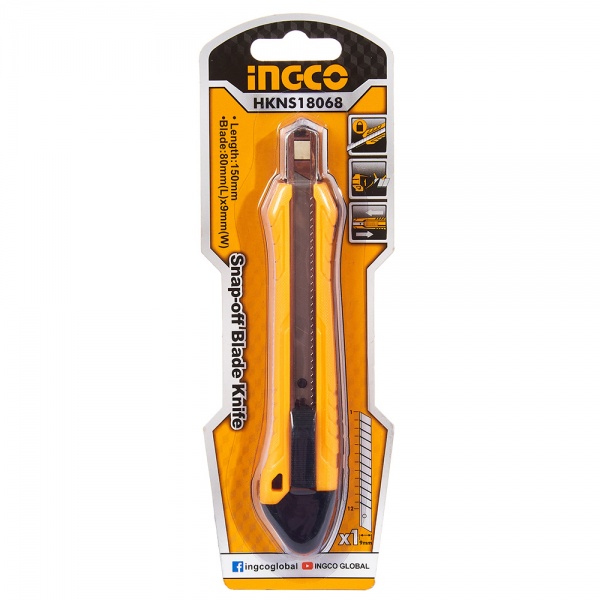 Ніж сегментний INGCO 9 мм INGC HKNS18068