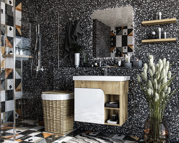 Тумба підвісна Water House Оніка 70 дуб крафт золотий під умивальник