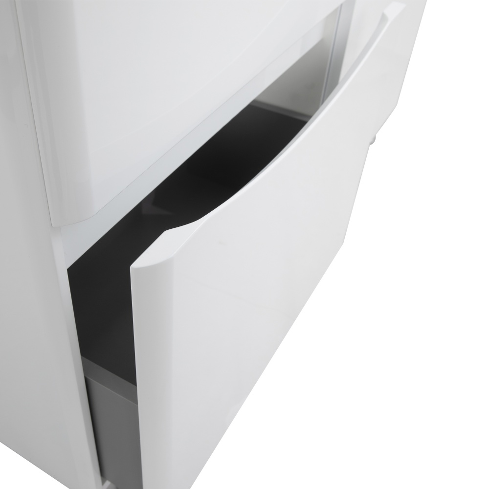 Тумба напольная Aqua Rodos VISTA белый глянец с умывальником Bar двойная чаша 120 см