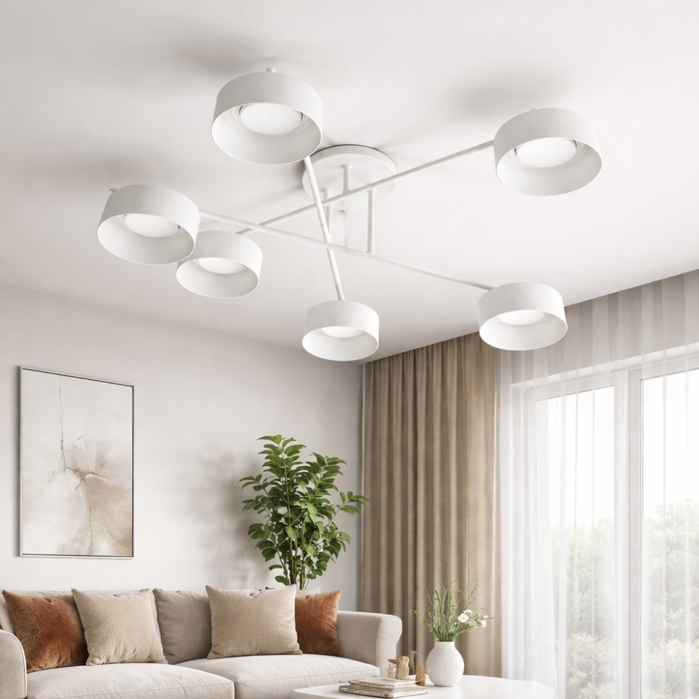 Люстра стельова LIGHT SET DOVIRA 6x12 Вт GX53 білий/димчатий