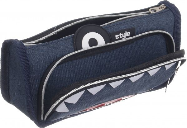 Пенал школьный Акула синий