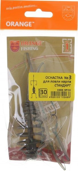 Оснастка для ловли карпа Orange Carp 30 г стандарт 4 крючка