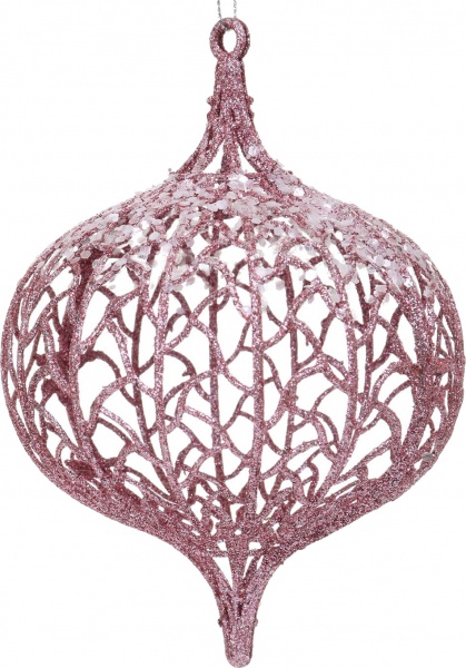 Куля новорічна HFF237P d 120 мм рожевий