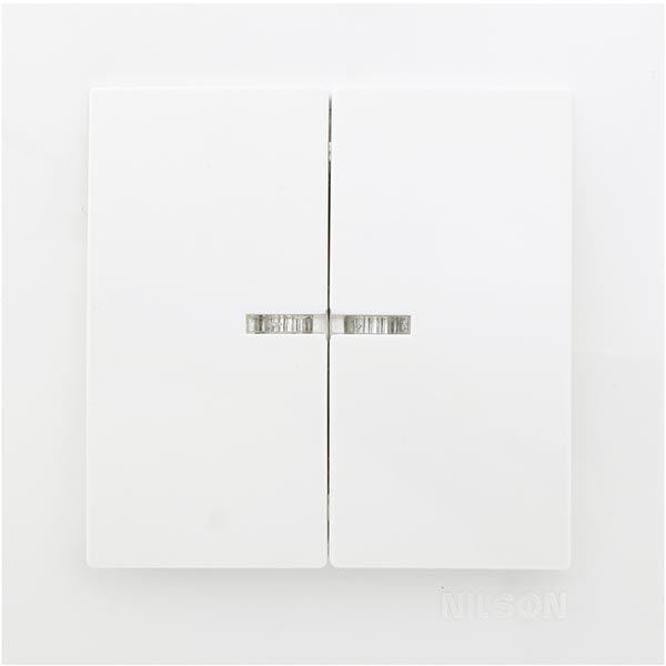 Выключатель двойной Nilson Thema с подсветкой белый