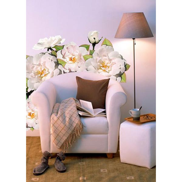 Декоративная наклейка Розы белые