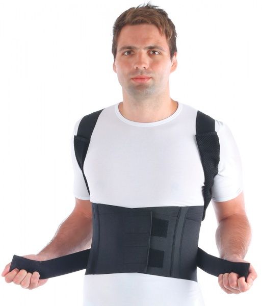 Корсет для корекції постави Торос-Груп р. 100-110 см Тип 656-А Люкс чорний 