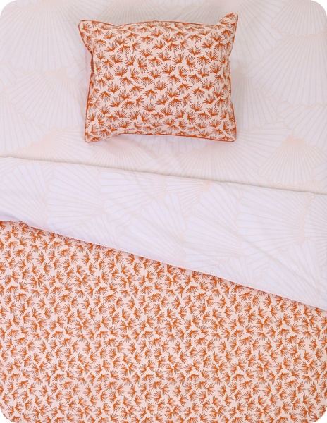 Комплект постільної білизни Amiens полуторний білий із коричневим Today (без простирадла)