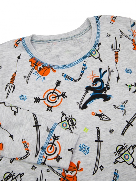 Пижама для мальчиков Luna Kids Ниндзя р.146 серый 