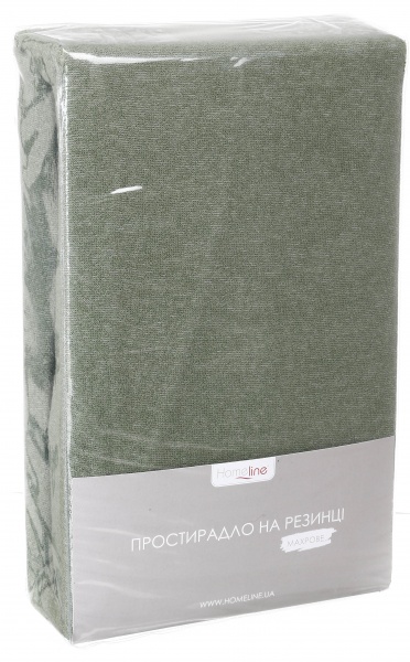 Простынь на резинке махровое 160818 140x200 см хаки Homeline 