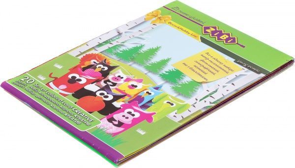 Набор цветного картона Креатив 20 листов ZiBi