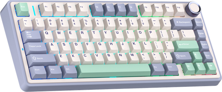 Клавиатура беспроводная Aula F75 Gasket Greywood V3 switch Hot-Swap (6948391208640) white