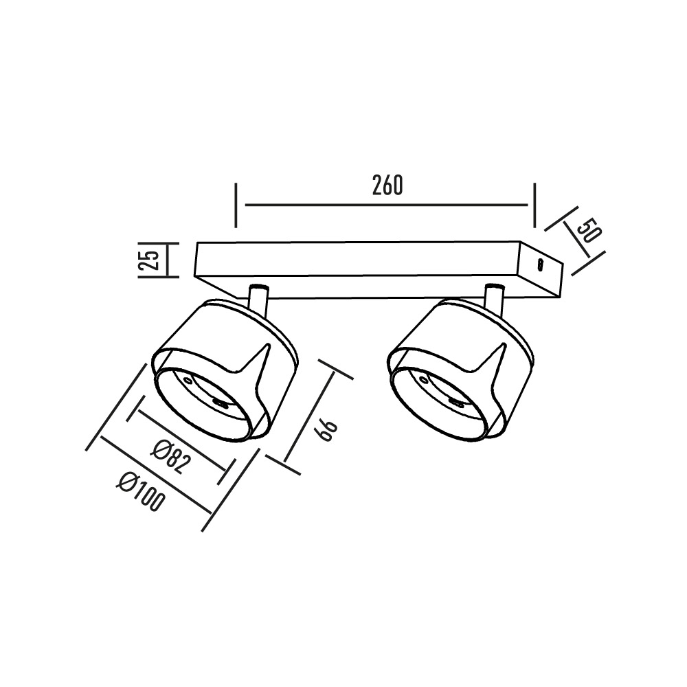 Спот Maxus Flora Base GX53 білий/золото 2-MAX-SF-GX53-WG