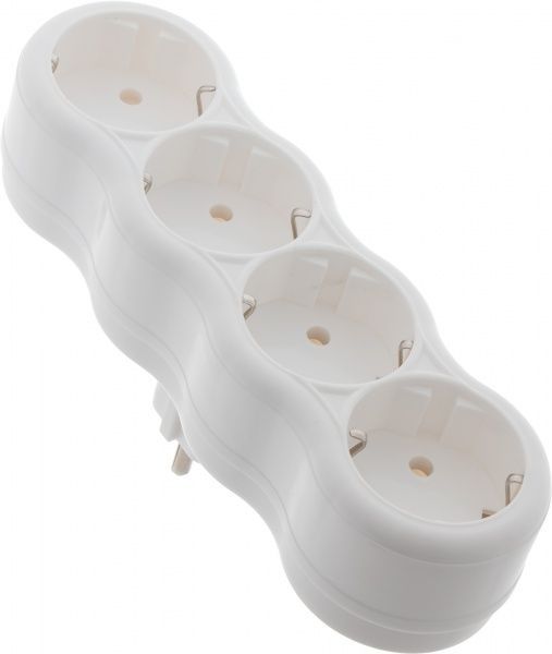 Разветвитель Fetih на 4 розетки с заземлением 4 гн. белый 104-04 