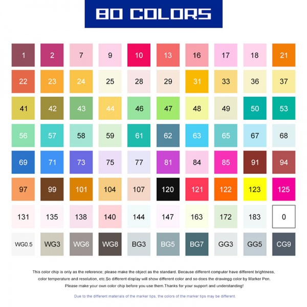 Набор маркеров Arrtx спиртовых Vega ASM-0380A 80 цветов + сумка LC302260 