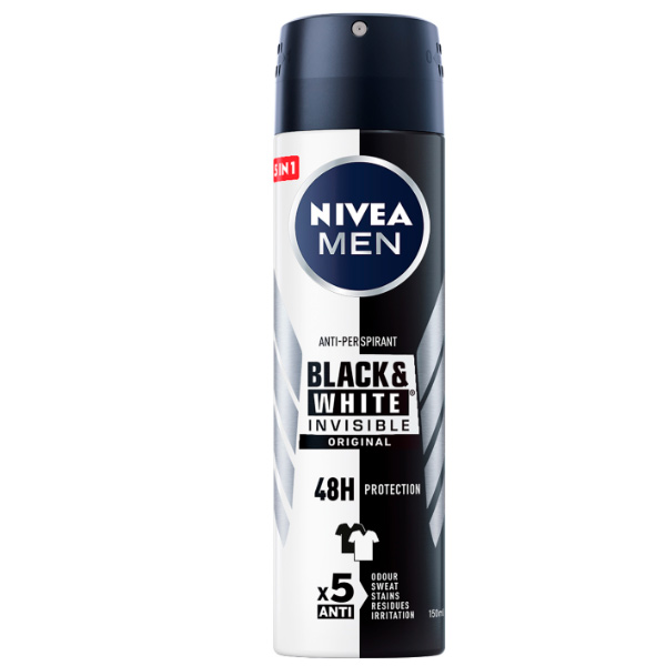 Антиперспирант для мужчин Nivea Черное и белое Невидимый Original 150 мл
