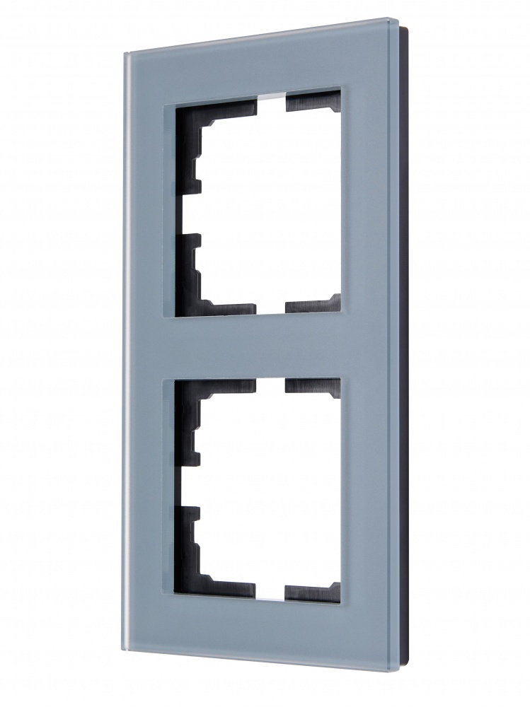 Рамка подвійна Lezard Vesna вертикальна матовий сіро-блакитний 742-M7080-152