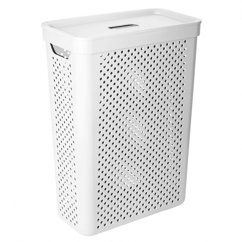 Корзина для белья Алеана Simple с крышкой 25 л белый
