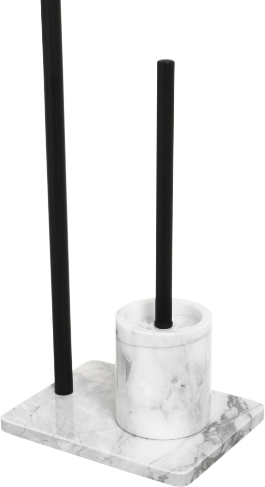 Стойка для туалета Sensio Marble с ершиком 22х17х70 см белый с черным