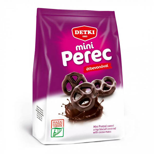 Печиво Detki Крендель Mini Pretze глазурований у шоколаді 160 г