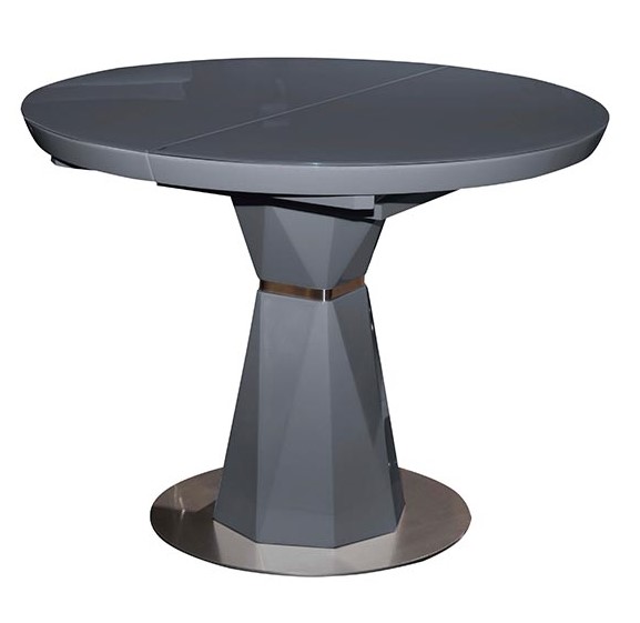Стол обеденный Раунд Т7067 1000/1300х1000х760 мм темно-серый глянец 