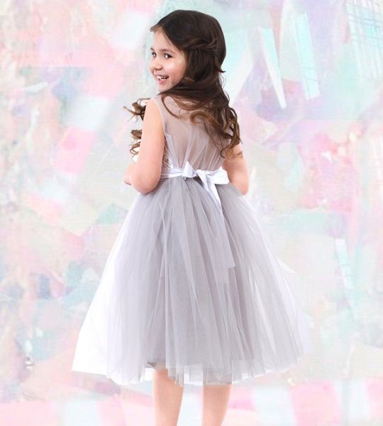 Платье PURPURINO р.104 бело-серый 8004/104 