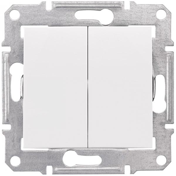 Выключатель двухклавишный Schneider Electric Sedna 10 А 250В IP20 белый SDN0300121