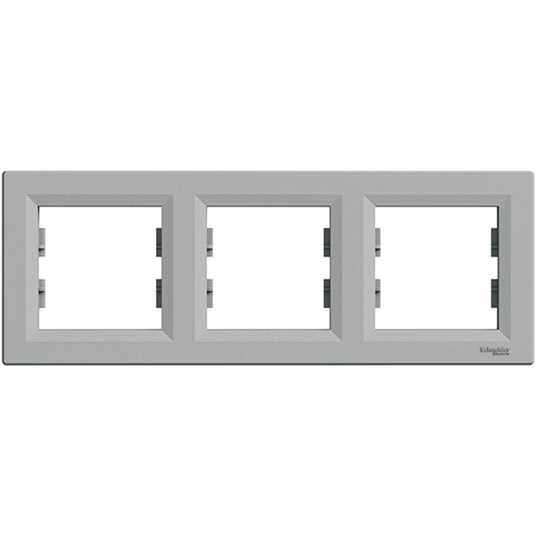 Рамка трехместная Schneider Electric ASFORA горизонтальная алюминий EPH5800361