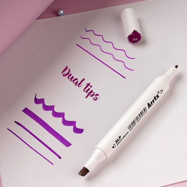Набор маркеров Arrtx спиртовых Alp ASM-02PL 24 цвета фиолетовые оттенки LC302239 
