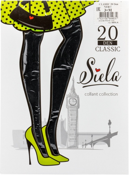 Колготки SIELA CLASSIC 20 den nero р. 3 чорний 