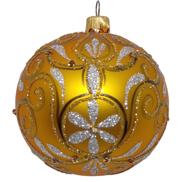 Куля новорічна 1071-2 80 мм золотий