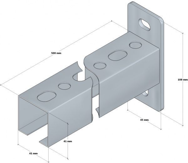 Консоль монтажна 500 мм (2,0 мм) 