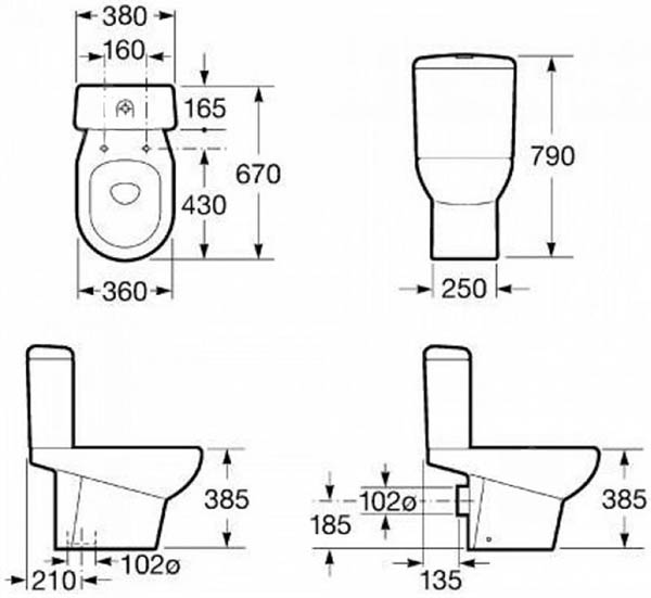 Унитаз-компакт ROCA Gap A34947800W с сиденьем soft-close