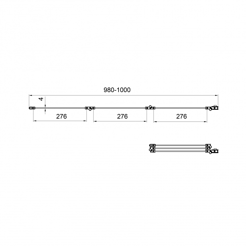 Шторка для ванны Koller Pool Style 1000х1500 мм (right) chrome, скло 4 мм grape