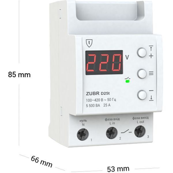 Реле напряжения ZUBR D25t