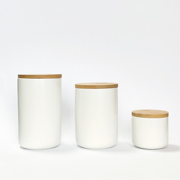 Банка для продуктів MVM My Home 800 мл біла KP-13 M WHITE/WOOD