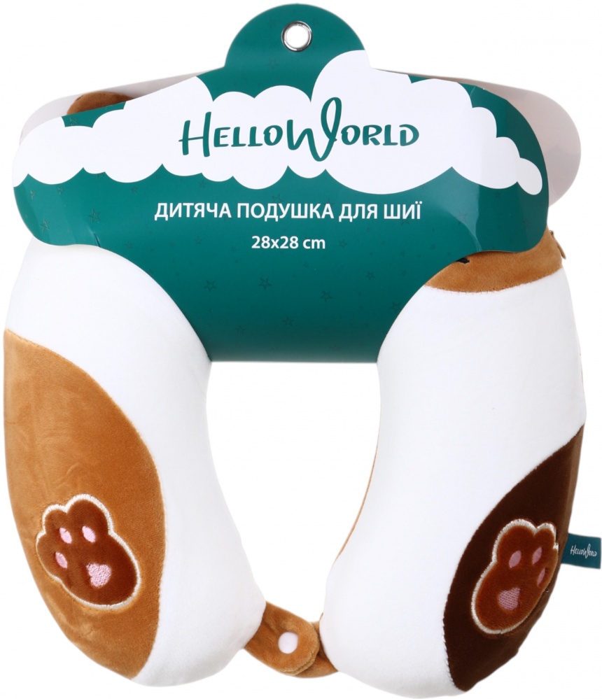 Подушка-підголівник HW Котик 28x28 см сірий BMPMIX0708