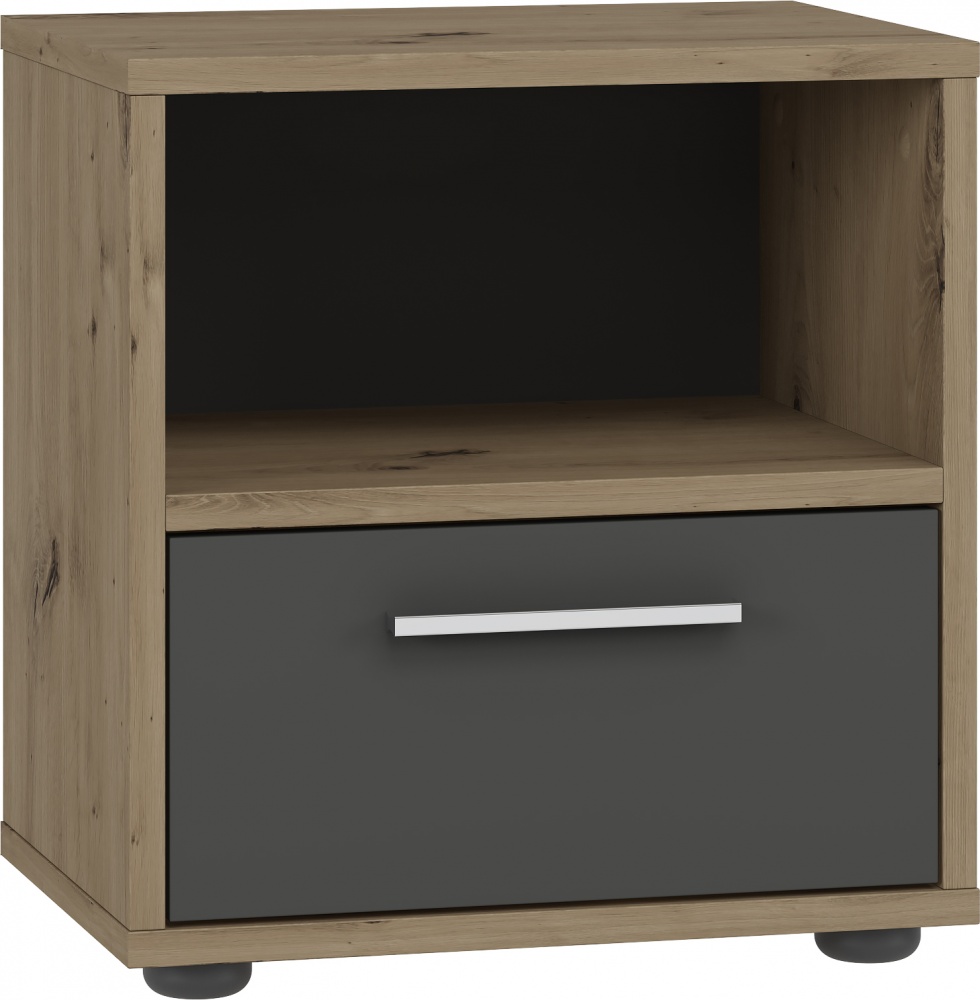 Тумба приліжкова Грейд Лайт 1я 390x415x283 мм дуб крафт золотий/графіт сірий