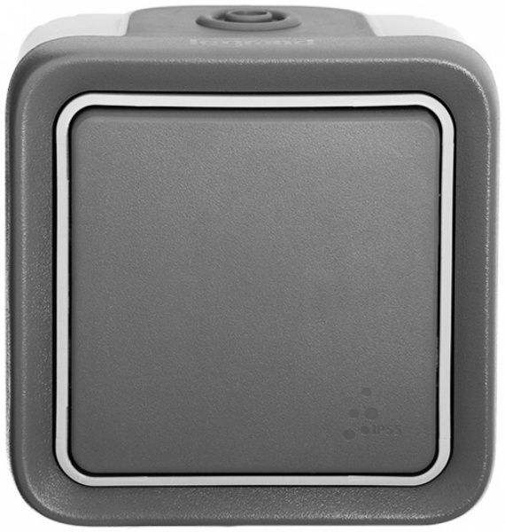 Переключатель проходной одноклавишный Legrand Plexo влагозащищенный без подсветки 10 А 230В IP55 серый 69711