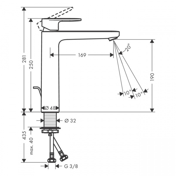 Змішувач для умивальника Hansgrohe Vernis Blend 71552000