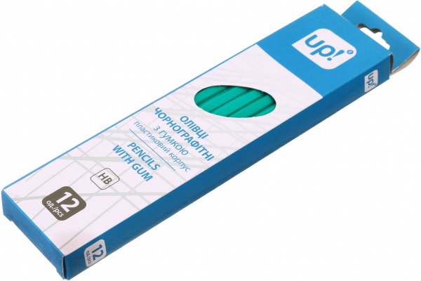 Набор карандашей чернографитных НВ с ластиком 12 шт. UP! (Underprice)