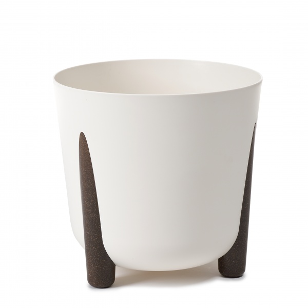 Кашпо пластикове Ламела Фріда 30х29 см круглий 12,4 л кремовий 