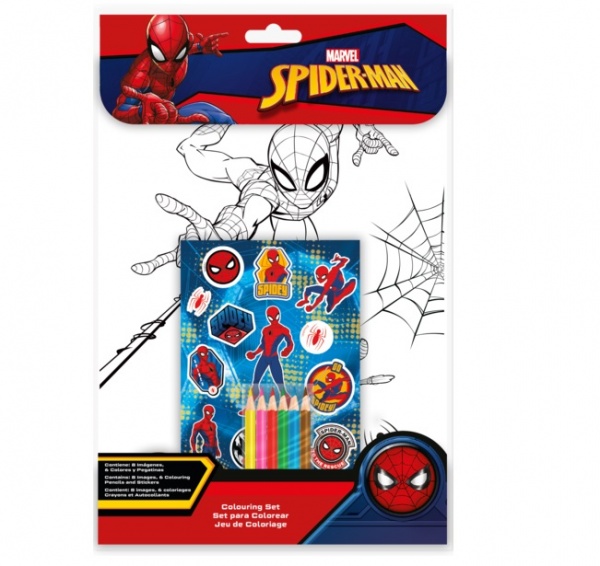 Раскраска «Kids Licence SPIDERMAN с наклейками и карандашами»