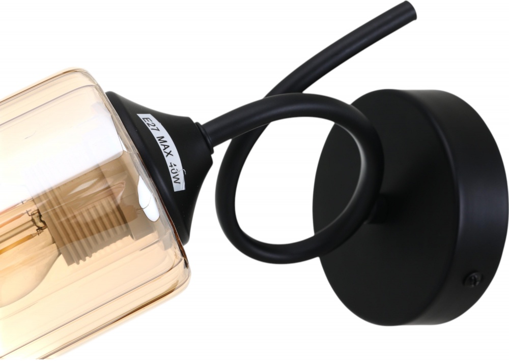 Светильник настенный Sensio Scorpius 1x40 Вт E27 черный/дымчатый ALG-07517/1W