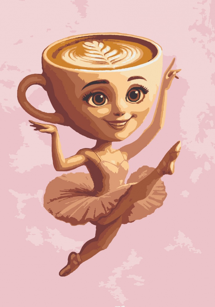 Набор для росписи по номерам Riviera Blanca Балерина Капучина 28x40 см RB-1174