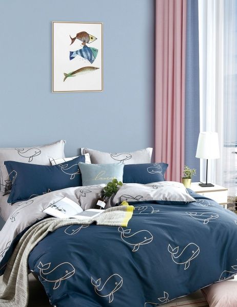 Комплект постельного белья Blue Whale 2 синий 
