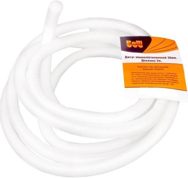 Жгут в паз круглый ППЭ Rolli 20 мм 3 м 3 м белый 