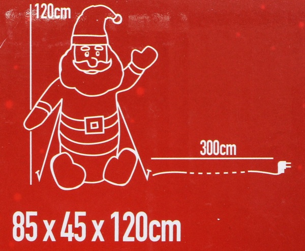 Фигурка декоративная с подсветкой Дед Мороз встроенный светодиод (LED) 120 см 