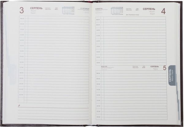 Дневник Light А5 датированный бордовый, бумага кремовая Аркуш