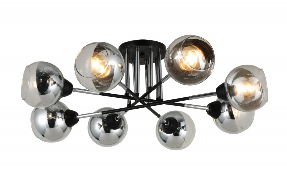 Люстра Sensio Leman 8x40 Вт E27 чорний із сріблястим LS-07268/8S-E2740W